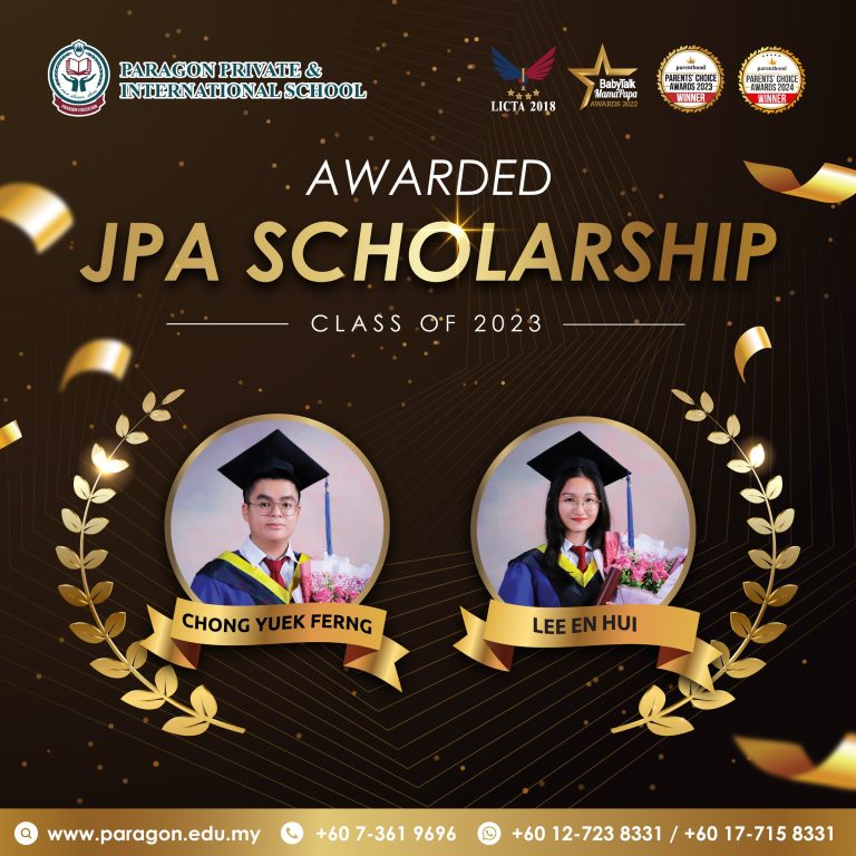 Awarded JPA Scholarship – Lee En Hui, Chong Yuek Ferng